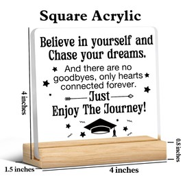 Graduation Decorations, Graduation Gifts for Him Her Daughter Son Phd High School, Grad Gifts, Inspirational Acrylic Desk Sign Decor (4 x 4 Inches)