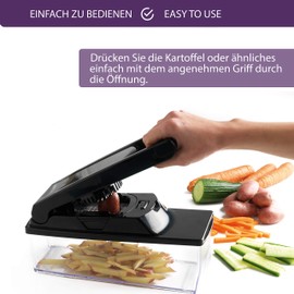 Mastrad Mandoline Slicer with Safety Hand Guard, Black