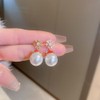 Santa Shell Pearl Snowflake Dangle Earrings for Women Girls Gold