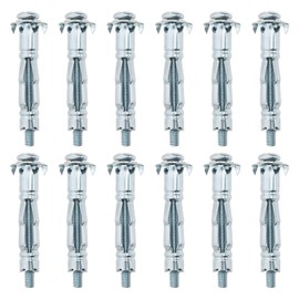 The Lord of the Tools 50pcs M4 x 38mm Expansion Bolts Hollow Expansion Screw Galvanized Carbon Steel Expansion Screw Cavity Bolt for Dry Walls Hollow Bricks Plaster Ceramic Tiles
