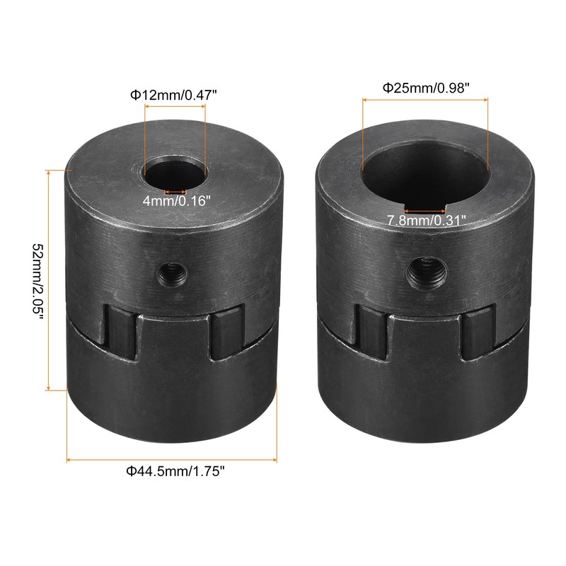 sourcing map Flexible Coupling Shaft 12 mm to 25 mm