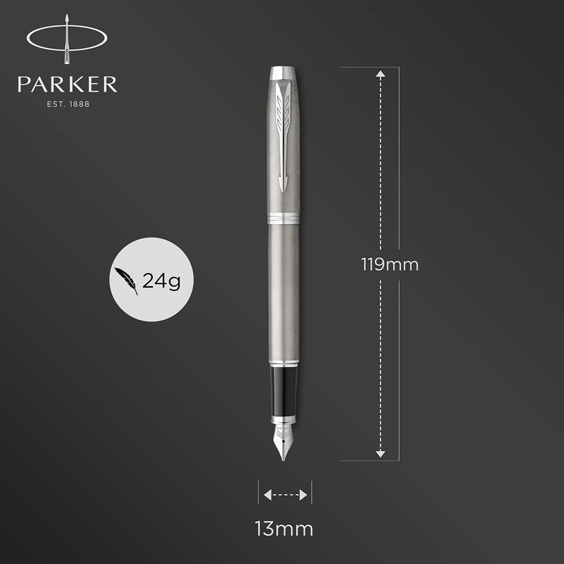 PARKER IM Fountain Pen | Stainless Steel with Chrome Trim
