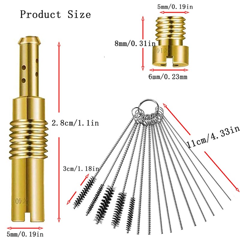 Motorcycle Carburettor Nozzle Set, 20 Pieces Main Nozzle and Slow