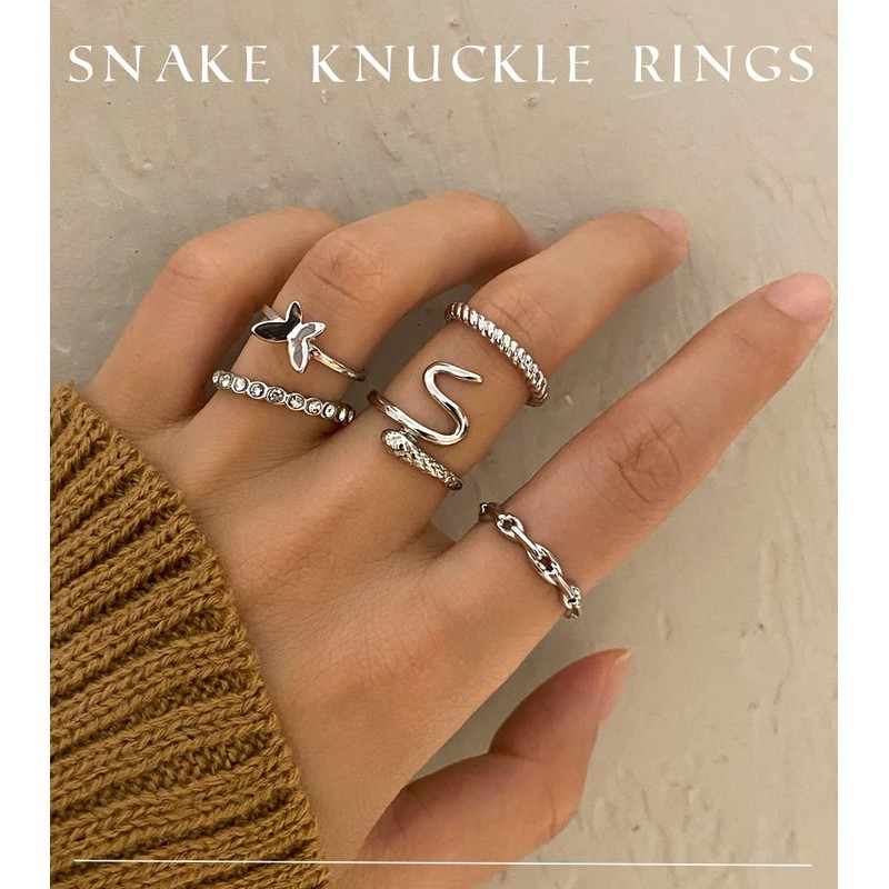 iF YOU 30 Pcs Vintage Knuckle Rings Set, Boho Butterfly