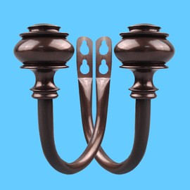 Kowibcl 2Pcs Curtain Holdbacks - Wall Mounted Drapery Tiebacks with Screws, Decorative Curtain Holders for Bedroom Livingroom Office Home,Medium Bronze