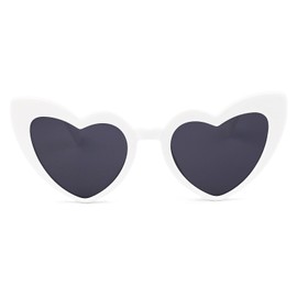 YOGFIT Heart Sunglasses for Women Fashion Classic Love Eye Protection Sunglasses Vintage Cute White Heart Sunglasses