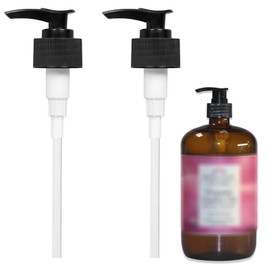 Replacement Pump Dispenser for 32 oz Castor Oil Bottles, Compatible with Heritage Store Castor Oil, Black, 2 Pack