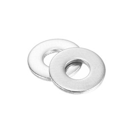 sourcing map 100Pcs #6 Flat Washer, 304 Stainless Steel 0.156" ID x 0.375" OD x 0.049" Thick for Bolt Screw, Factories Repair, Kitchens, Shops, and Outdoor Construction, Silver