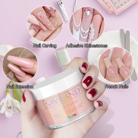 SAVILAND Nudes Acrylic Powder - 30g Professional Color Acrylic Nail Powder for Acrylic Nails Extension, 3D Nail Art Acrylic Polymer Powder, No Need Nail Lamp