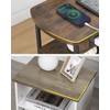 Hzuaneri End Table with Charging Station, 3 Tier Storage Bed