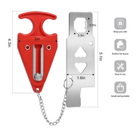 Portable Door Lock for Travel Door Lock Hotel Room Security Devices Apartment Jammer Additional Safety for Traveling Home College upgrade (Red combination)