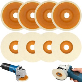 FAELNK Pack of 8 Wool Polishing Attachments, Angle Grinder, Polishing Disc, 125 mm, Buffing Disc, Angle Grinder, Round Flex Polishing Discs for Drill, Angle Grinder, Grinding Tool