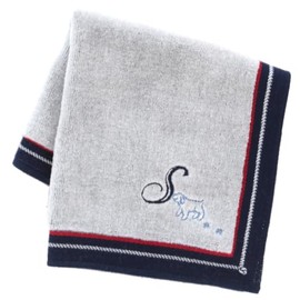 Kitamura 000131 Initial Towel Handkerchief, Unisex, Women's, Hand Towel, Approx. 9.8 inches (25 cm)