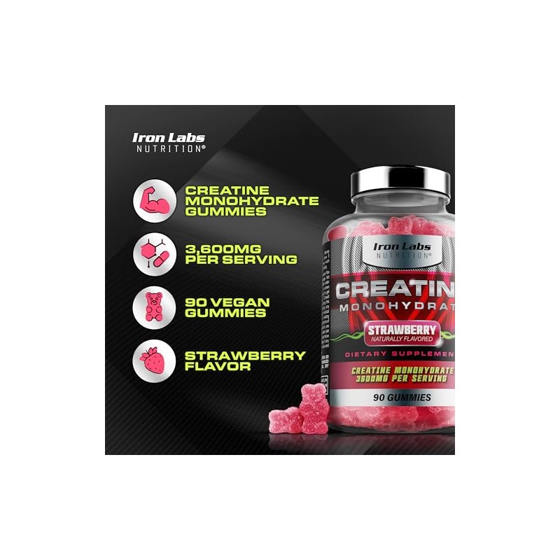 Creatine Gummies – 6000mg Creatine Monohydrate Gummies – 180 Gummies