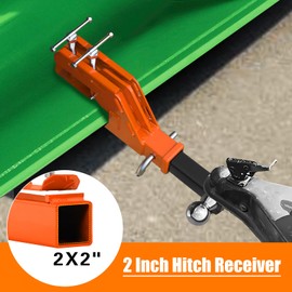 UTVJATV 2025 New Upgraded Orange Anti-Slip Clamp on Trailer Hitch Receiver, 2" Tractor Bucket Ball Mount Adapter for Kubota Tractor Bucket Deere Bobcat