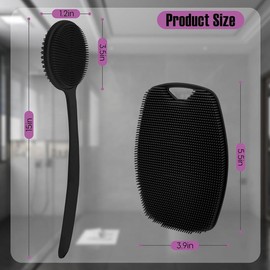 2 Pack Back Scrubber for Shower,New Upgrade Multifunction Exfoliator Body Scrubber for Effective Shower Scrubber for Body,Ergonomic No-Slip Handle and Easier Product Foam Silicone,Hand Tools Kits,Springtok