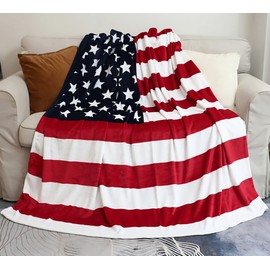 Sviuse American Flag Blanket, Super Soft Flannel Twin Throw Blanket 60 80 for Bed Couch Chair Fall Winter Camping Living Room Office Gift
