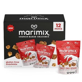 Marimix Snack Mix | Crunch Baked Sweet & Salty Savory Plant Based Naturally Gluten Free Whole Grain Fiber Charcuterie Pretzel Trail Party Mix | No Artificial Ingredients | 12 Count (Mini Sweet Chili Sesame)