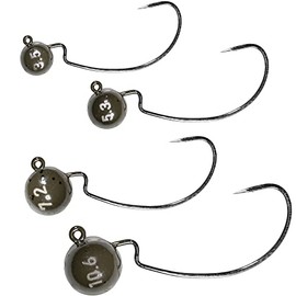 LMAB Offset Jig Heads Tungsten Lead-Free - Jighead Wide Gap Weedless, Rubber Fish & Rubber Bait Hooks for Finesse Fishing, Ultralight Bass Fishing & Zander Fishing (Hook Size 4/0, 5.3 g)