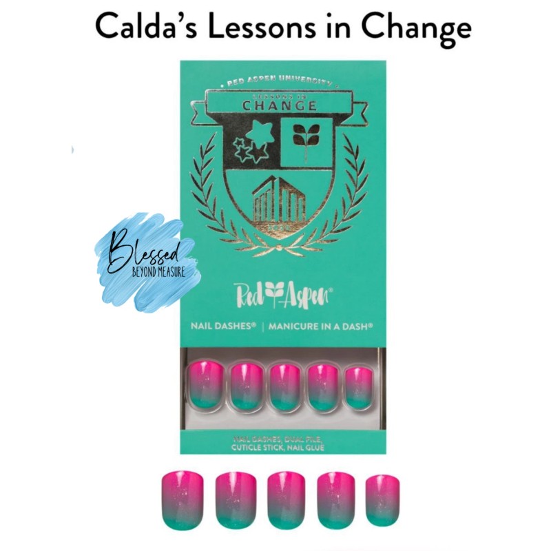 Red Aspen Press On Nails~Calda's Lessons in Change~Ombre & Glitter