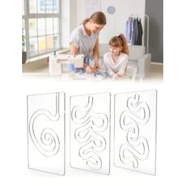 Henmany Transparent Acrylic Quilting Templates: Free Motion Stencils & Patchwork Tools, Non-Slip DIY Craft Supplies for Quilters and Sewing Enthusiasts(B)