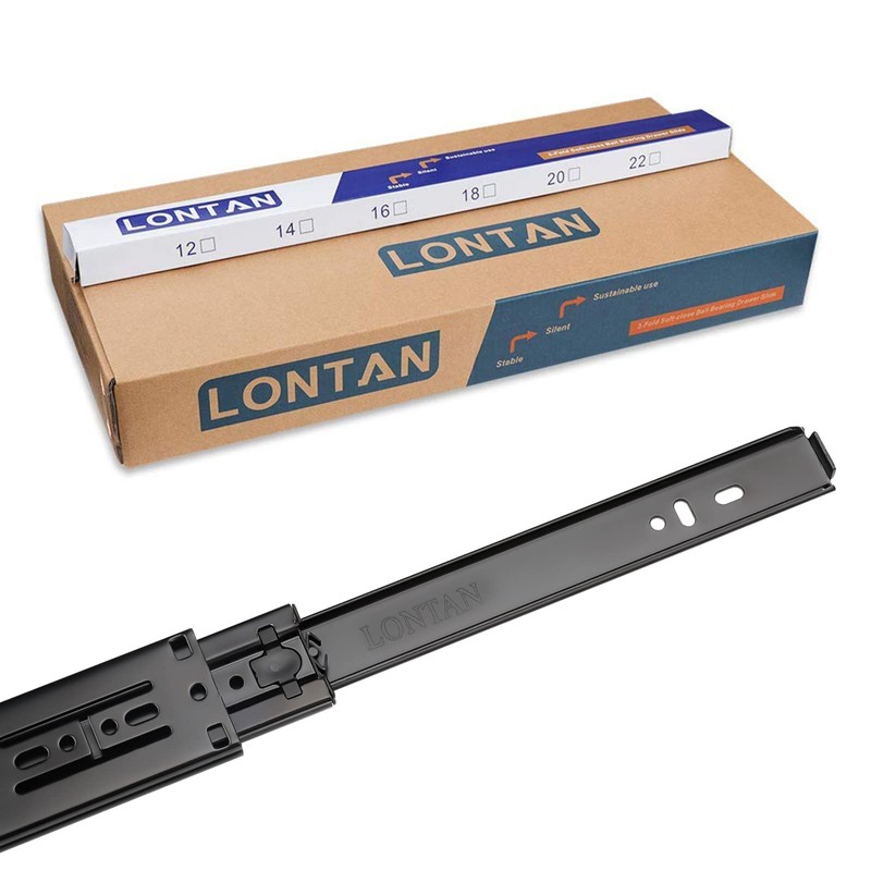 LONTAN 20 Inch Soft Close Drawer Slides 2 Pair Heavy