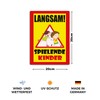 Strobo Langsam ! spielende Kinder Sign, 20 x 30 cm,