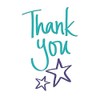 Modern Occasion Card Thank You - 8 x 6 inches - Piccadilly Greetings, white blue purple