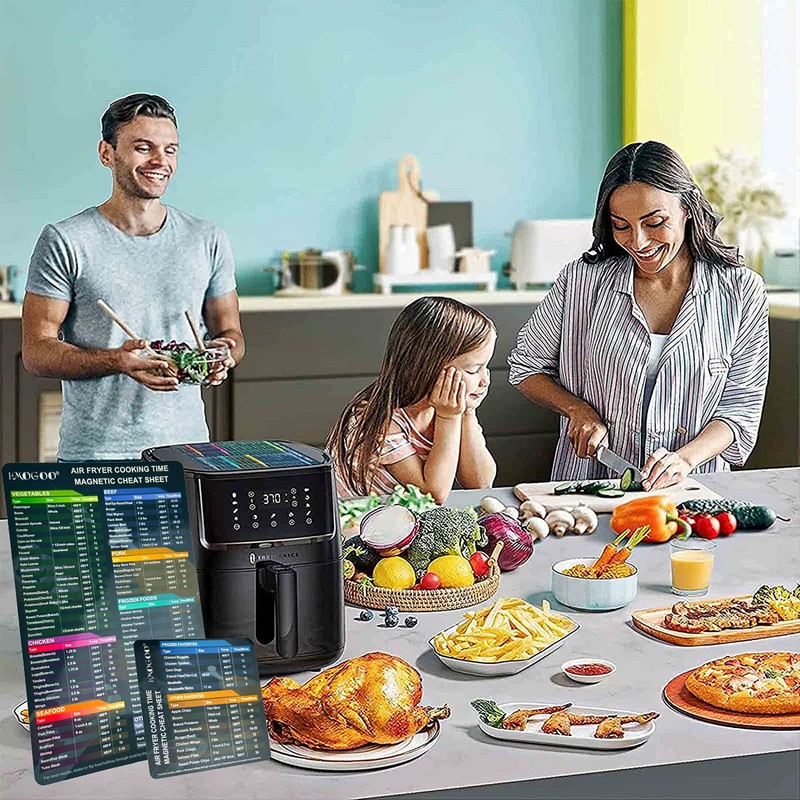 Air Fryer Magnetic Cheat Sheet Set, Cook Times Chart Air
