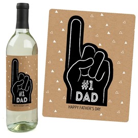 Big Dot of Happiness My Dad is Rad - Father's Day Gift For Men - Wine Bottle Label Stickers - Set of 4