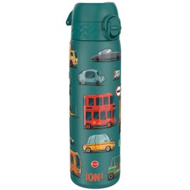 Ion8 Lightweight Steel Water Bottle, 600 ml/20 oz, Non-Insulated, Leak Proof, Easy to Open, Secure Lock, Dishwasher Safe, Flip Cover, Fits Cup Holders, Carry Handle, Metal Water Bottle, Automobiles