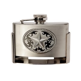 Flask Western Star Belt Buckle