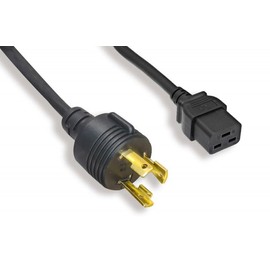 NEMA L6-30P to C19 Power Cord 12AWG 20A 250V (12ft)