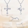 Moissanite Cross Necklace with Crown, 925 Sterling Silve Pendant for