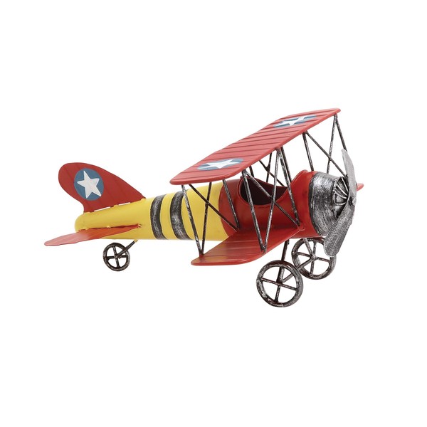 Deco 79 Metal Airplane, 12 by 6-Inch