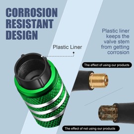 DECURCAR Tire Valve Stem Caps Cover - (5 Pack) Tire Air Caps Metal with Plastic Liner Corrosion Resistant Leak-Proof Dog Paw Print for Car Truck Motorcycle Bike Green