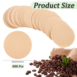 CREATCABIN 800Pcs Round Coffee Filter Paper Coffee Maker Filters Paper 2 Inch Unbleached Espresso Puck Screen Portafilter Strainers Compatible with Machines Espresso Makers Pot Ice Drip Pot Tea