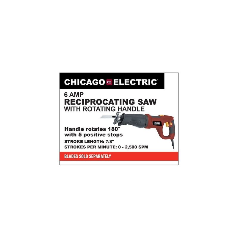 6 Amp Heavy Duty Variable Speed Rotating Handle Reciprocating Saw