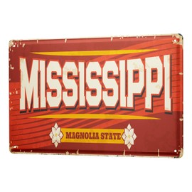 Blechschild Retro - Vintage Metall-Poster für Amerika Fans - Mississippi USA Motiv - 20 x 30 cm