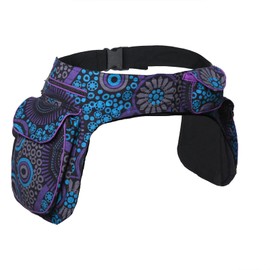 Kunst und Magie Double Bum Bag Side Bag Belt Bag Festival Bag Hippie Goa - Purple -
