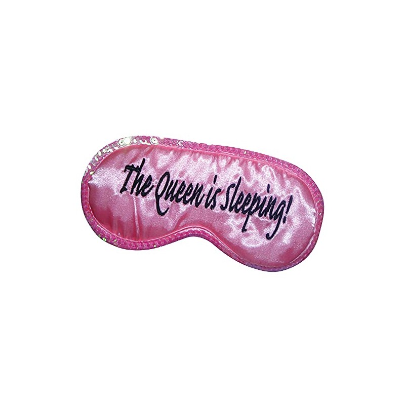 Diabolical Gifts Queen is Sleeping Comfy Travel Eye Mask, Pink,