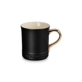 Le Creuset Vancouver Mug with Gold Metallic Handle, 14 oz., Licorice