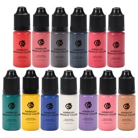 OPHIR 13x Airbrush Makeup Paint, Airbrush Blush, Airbrush Eyeshadow, Air Brush Eyebrow & Airbrush Eyeliner Liquid for Airbrush Kit, All Skin Types Movie Stage Makeup, 10ml/Bottle