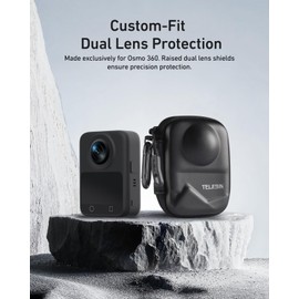 TELESIN Osmo 360 Carry Case Carrying Travel Bag for DJI Osmo 360 Portable Small Storage Bag Protective Cover Hard Shell Travel Protector with Wrist Strap Carabiner for DJI Osmo 360 Accessories