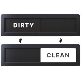 Dishwasher Magnet Clean Dirty Sign - 3.9 x 1.1 inches - Extra Small Size - Slide Indicator Strong Magnetic Kitchen Gadgets - New Home Essentials - Countertop Dishwashers - Matt Black