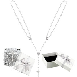 Wowangce Crystal Wedding Lasso for Ceremony Wedding Cord Wedding Lazo with Gift Box De Bodas Arras Rope Lazo para Boda Catolica Bridal Unity Cord Perlas for Filipino Mexico Hispanic Weddings Gift