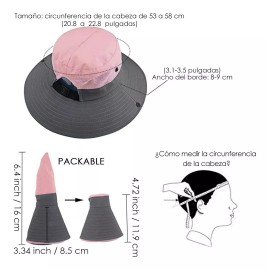 HomeChi Sombrero De Ala Ancha Con Protección Solar P/ Hombres Mujer