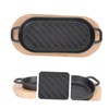 Gatuida 1 Set Cast Iron Griddle Plate Teppanyaki Steak Dish