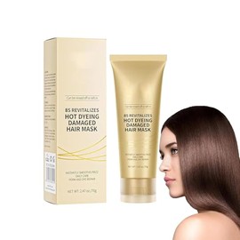 Livalur 8S Revitalizes Hot Dyeing Damaged Hair Mask, Professional Keratin Treatment, Frizz Control, 2.47 oz