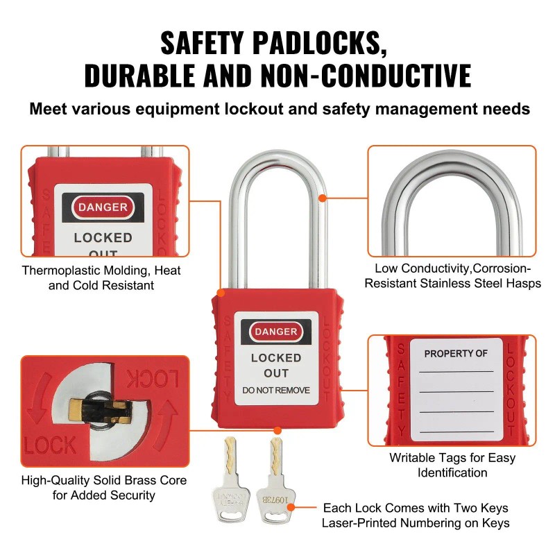 Electrical Safety Lockout Tagout Kit 60 PCS Station Includes Padlocks